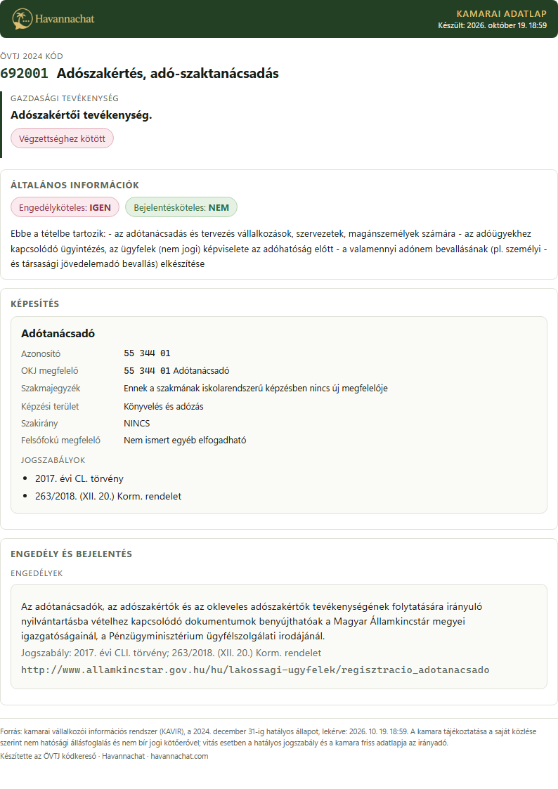 The PDF export of an activity data sheet.