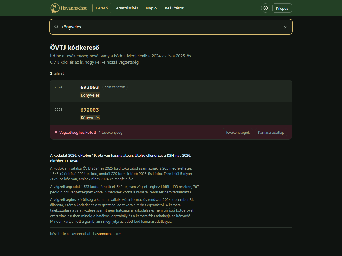 The search screen with the 2024 and the 2025 code shown one under the other, with the qualification flag.